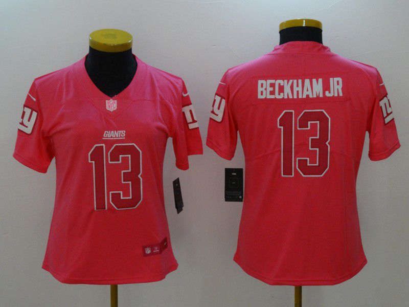 Women New York Giants #13 Beckham jr Pink Nike Vapor Untouchable Limited NFL Jerseys->->Women Jersey